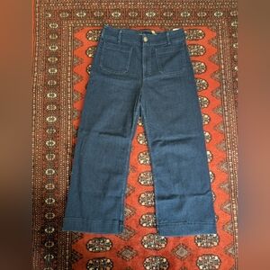 Anthropologie Maeve Colette Crop Dark Blue Denim (33T)